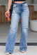 Loose And Versatile High Waist Straight Leg Ripped Jeans