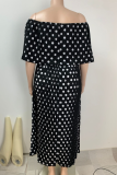 Summer New Polka Dot Print Fashion Casual Long Plus Size Women'S Dress
