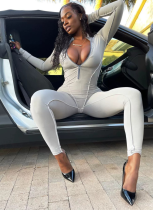 Fashionable Casual Thread Color Jumpsuit