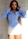 Stylish Long Sleeve Top Off Shoulder Statement Shirt