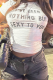 Letter Printed Summer Fashion Street Hottie Navel T-Shirt