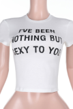 Letter Printed Summer Fashion Street Hottie Navel T-Shirt