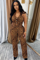 Leopard Print Sexy Hot Girl Loose Pants Two Piece Set
