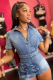 New Denim Washed Elastic 3D Pocket Jumpsuit