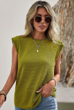 Summer New Fashion Casual Solid Color Pleated Round Neck Short-Sleeved T-Shirt
