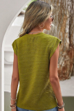 Summer New Fashion Casual Solid Color Pleated Round Neck Short-Sleeved T-Shirt
