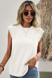 Summer New Fashion Casual Solid Color Pleated Round Neck Short-Sleeved T-Shirt