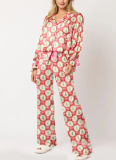 2025 Fashionable Casual Printed Pajamas Suit