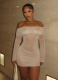 Solid Color One-shoulder Sexy Mesh Slim-fit Pleated Short Dress