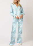 2025 Fashionable Casual Printed Pajamas Suit