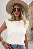 Summer New Fashion Casual Solid Color Pleated Round Neck Short-Sleeved T-Shirt