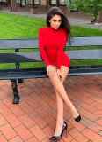 Fashionable Round Neck Long Sleeve Slim Fit Hip-hugging Dress