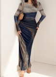 2025 Sexy Slim Waist Long Sleeve Dress