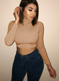 Sexy Navel-baring Long-sleeved Slim-fitting Top