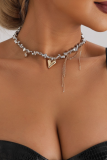 Jewelry Love Tassel Pendant Irregular Beaded Clavicle Chain Metallic Design Fashion Necklace