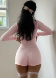 Fashionable Breasted Bottoming Hot Girl Long-sleeved Jumpsuit