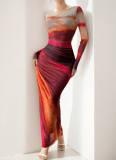 2025 Sexy Slim Waist Long Sleeve Dress