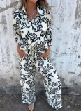 2025 Hot Sale Women's Printed Shirt and Pants Set