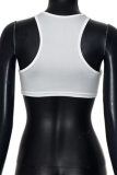 White Fashion Sexy Letter Print Sports T-Shirt For Women Sleeveless U-Neck Vest