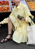 2025 Casual Spring New Cotton Shirt Dress