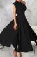 Fashionable Women'S Sleeveless Oblique Collar Solid Color Large Swing Dress
