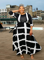 Fashion Striped Print Half Sleeve Dress