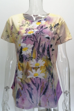 Fashion Personality O-Neck Printed Short-Sleeved T-Shirt