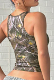 Sexy Retro Fitted Square Neck Sleeveless Tank Top