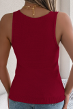 Casual V-Neck Hollow Knitted Holiday Top