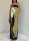 Fashion Sleeveless Off-shoulder Tube Sexy Backless Printed Dress