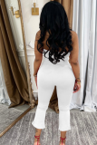 Solid Color Fashionable Women'S Backless Halter Neck Camisole Two Piece Set