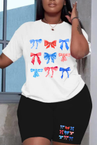 Street Fashion Trendsetter Printed Plus Size Women's Two-Piece Suit