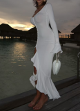 Sexy Flowy Ruffled Fitted Dress