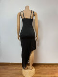 Sexy Hot Diamond Off-shoulder Backpack Hip Irregular Dress