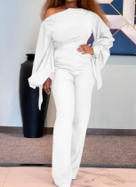 Casual Off-shoulder High-waisted Oversized Wide-leg Jumpsuit