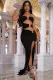 Fashion Women'S Solid Color Slim Sexy Slit Long Dress