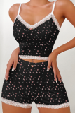 Spring And Summer Sexy Lace Suspender Shorts Ladies Home Wear Two-Piece Suit