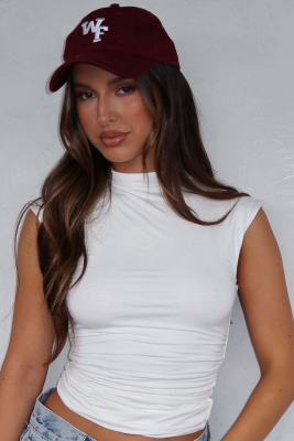 Summer Half-High Collar Solid Color Slim Sleeveless Hot Girl Style Versatile Vest