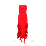 Solid Color Sexy Hot Girl Tube Top Jellyfish Lace Dress