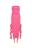 Solid Color Sexy Hot Girl Tube Top Jellyfish Lace Dress