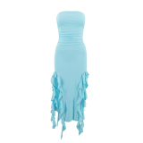 Solid Color Sexy Hot Girl Tube Top Jellyfish Lace Dress