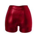 Solid Color Fashionable Sexy Slim Leather Pants