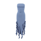 Solid Color Sexy Hot Girl Tube Top Jellyfish Lace Dress