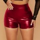 Solid Color Fashionable Sexy Slim Leather Pants