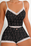 Spring And Summer Sexy Lace Suspender Shorts Ladies Home Wear Two-Piece Suit