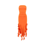 Solid Color Sexy Hot Girl Tube Top Jellyfish Lace Dress