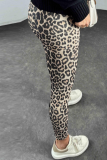 Comfortable High Waist Soft Leopard Print High Elastic Home Trousers