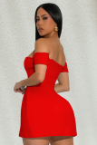 Fashion Women'S Sexy Solid Color Slim Strapless Dress