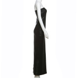 Sexy Backless Slim Fit Slit Tube Top Dress