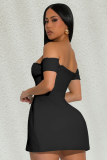 Fashion Women'S Sexy Solid Color Slim Strapless Dress